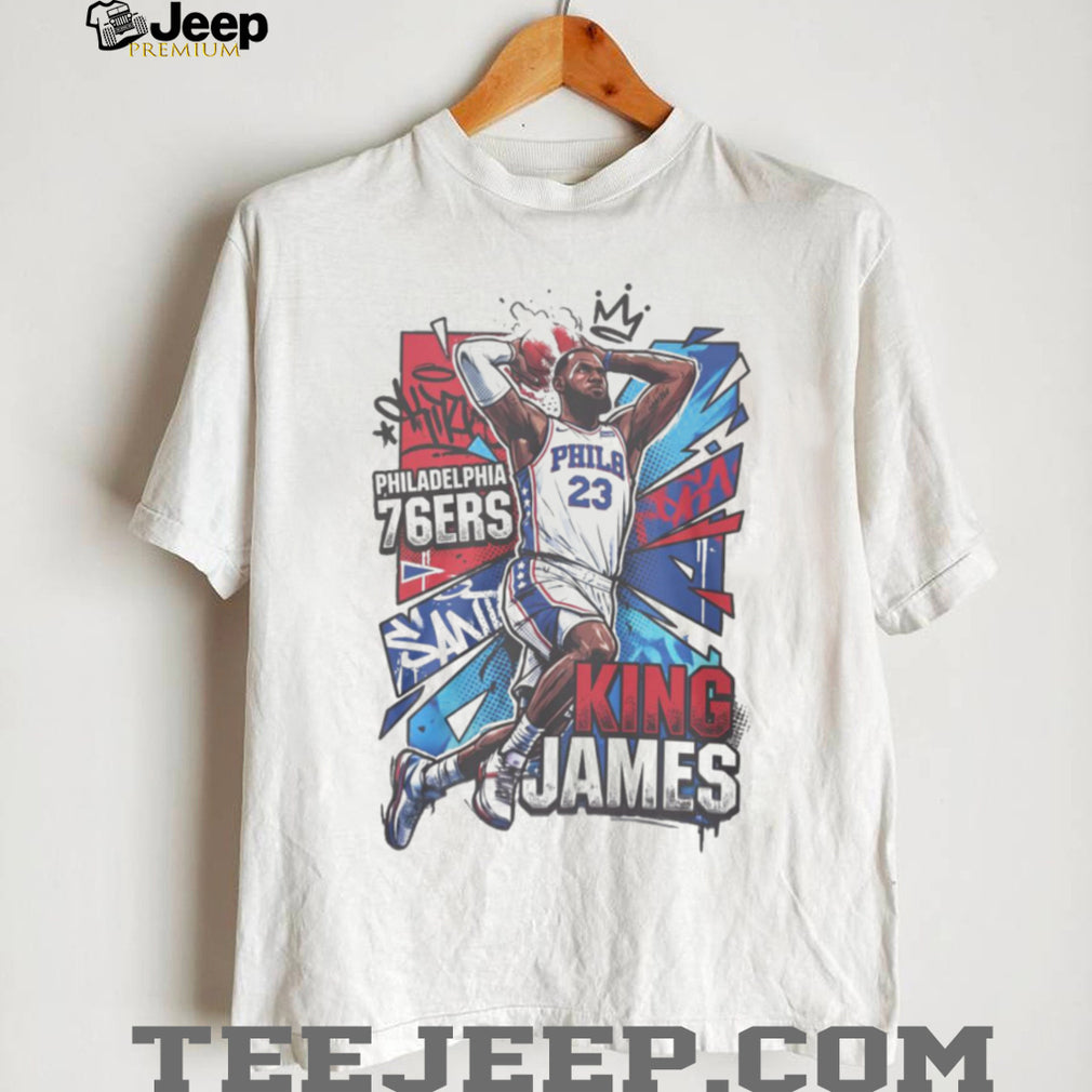 Philadelphia Basketball King James Graffiti Sports Fan Shirt