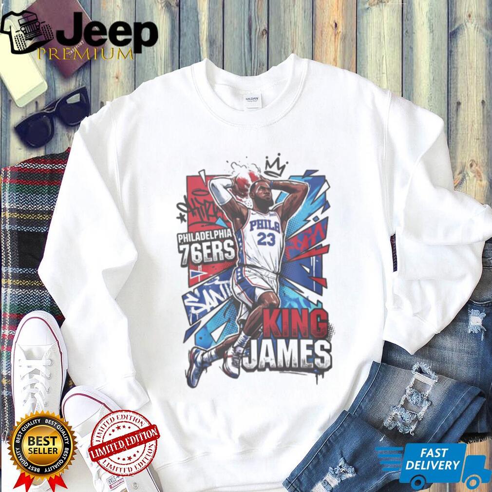 Philadelphia Basketball King James Graffiti Sports Fan Shirt