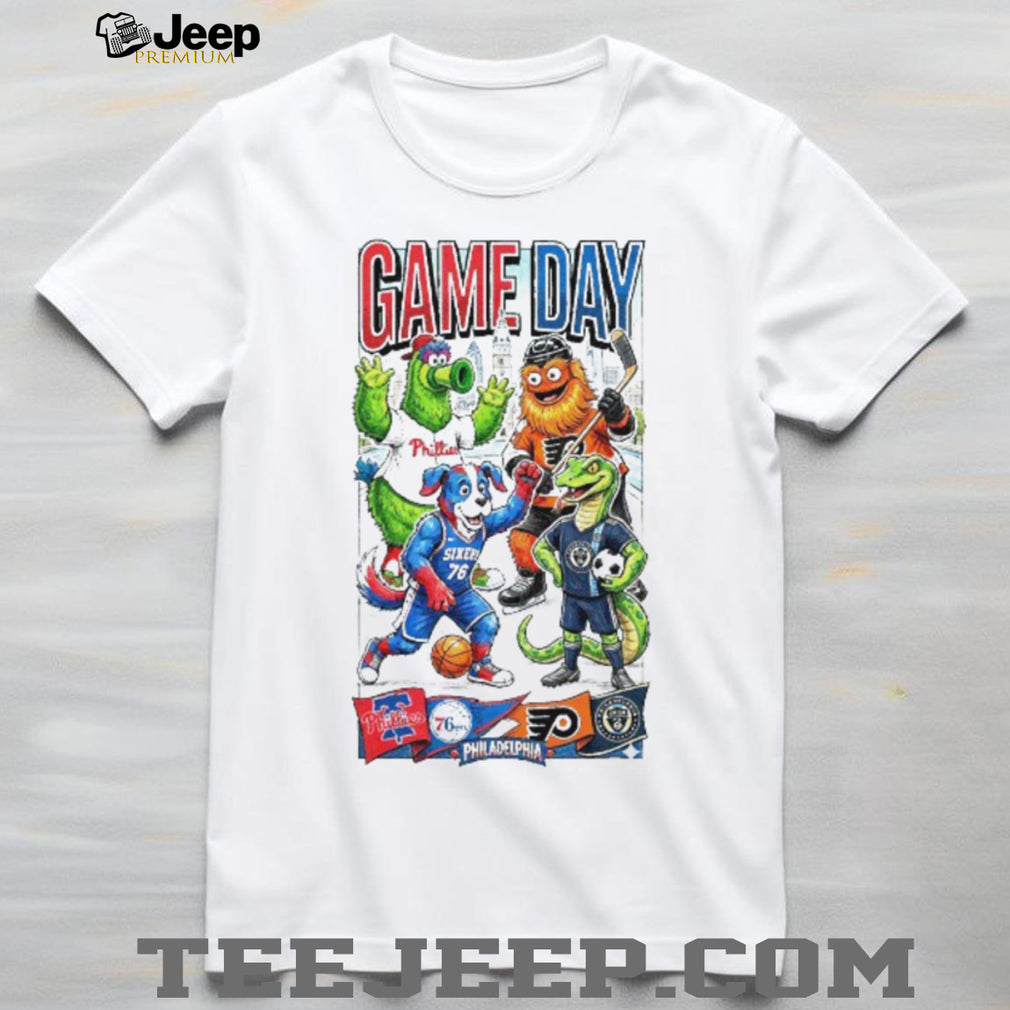 Philadelphia City of Champions Gameday Mascots T Shirt All Philly Teams Graphic T shirt