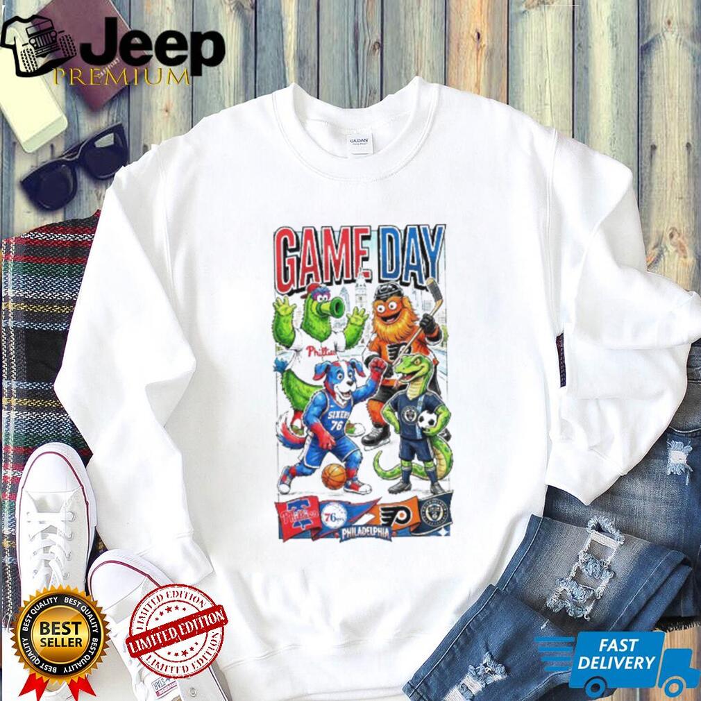 Philadelphia City of Champions Gameday Mascots T Shirt All Philly Teams Graphic T shirt