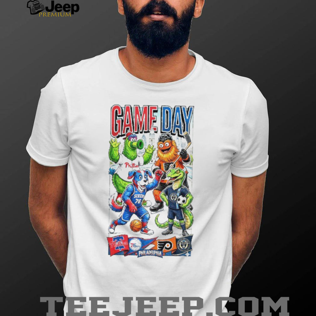 Philadelphia City of Champions Gameday Mascots T Shirt All Philly Teams Graphic T shirt