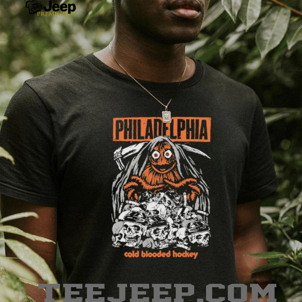 Philadelphia Cold Blooded Hockey Gritty Reaper Skull T Shirt
