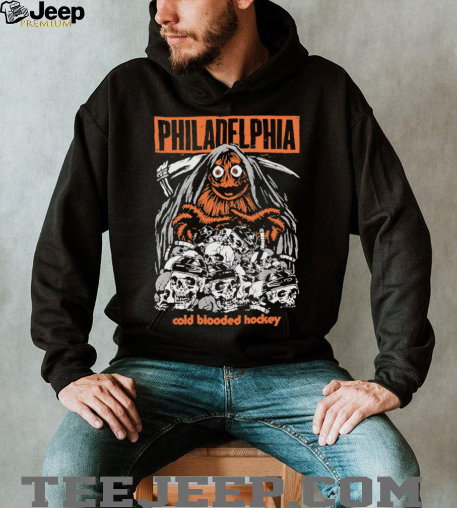 Philadelphia Cold Blooded Hockey Gritty Reaper Skull T Shirt