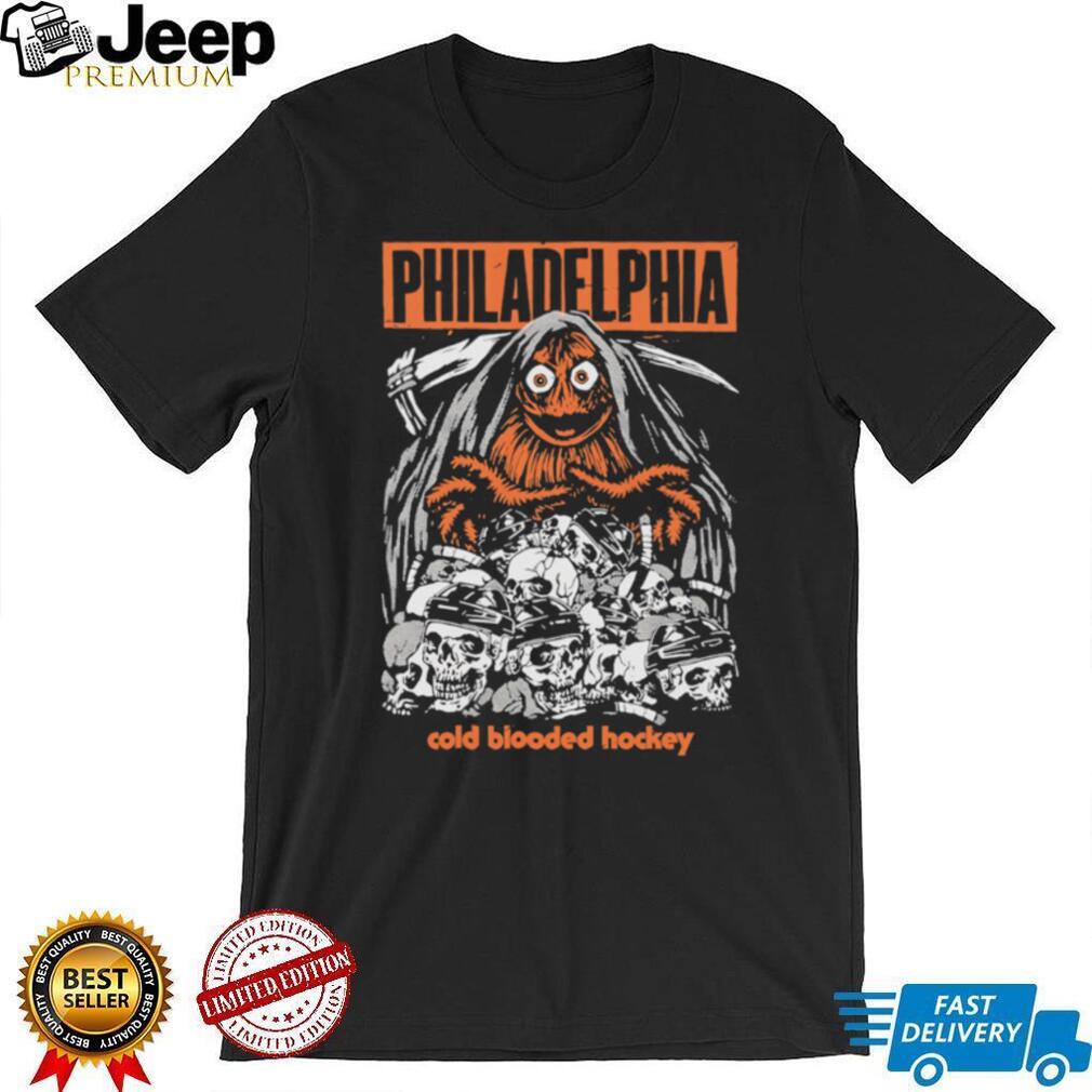 Philadelphia Cold Blooded Hockey Gritty Reaper Skull T Shirt