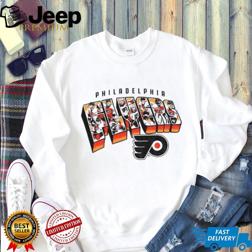 Philadelphia Flyers All Team Players NHL 2026 Typography Hockey T Shirt