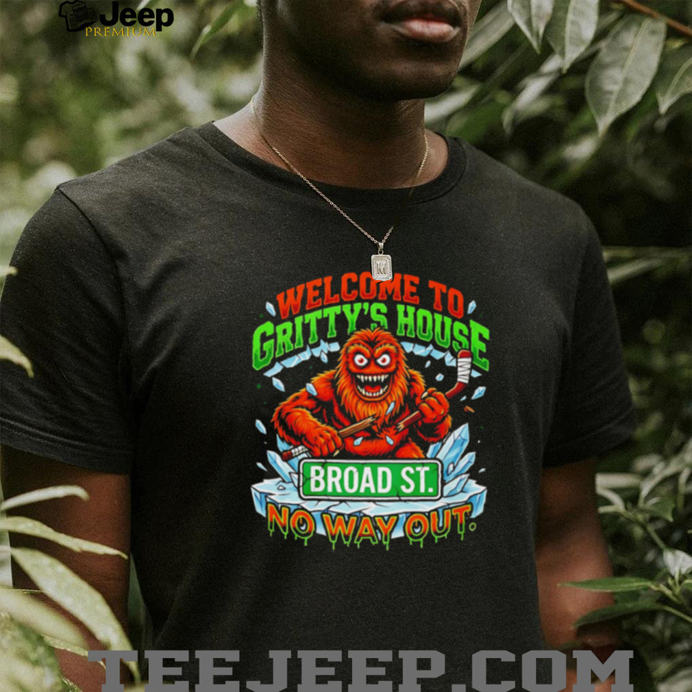 Philadelphia Flyers Gritty Mascot Welcome To Grittys House Broad St Hockey Fans Men T Shirt