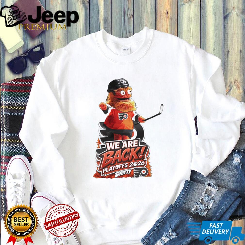 Philadelphia Flyers Gritty We Are Back Playoffs 2026 White Graphic T Shirt