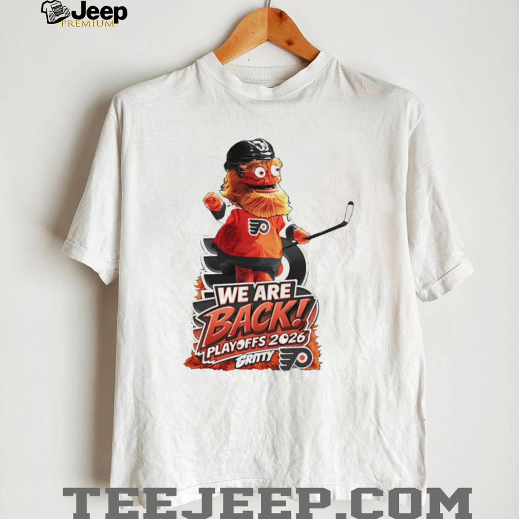 Philadelphia Flyers Gritty We Are Back Playoffs 2026 White Graphic T Shirt