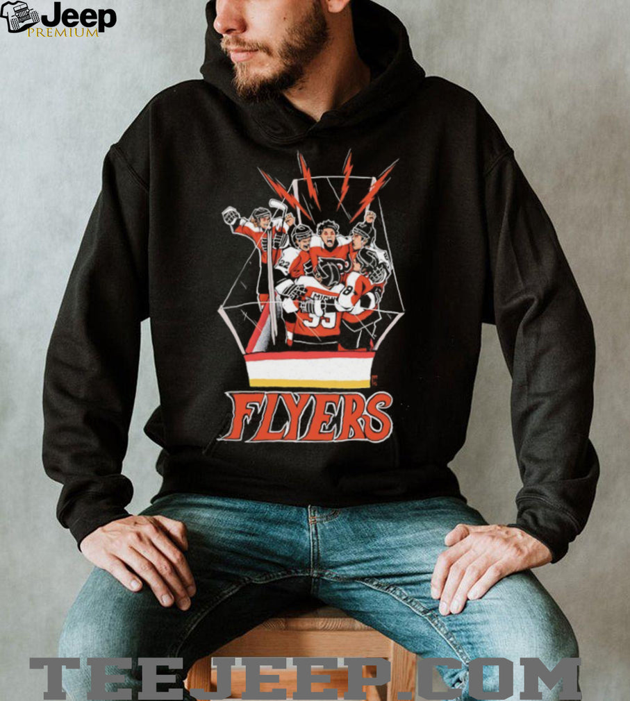 Philadelphia Flyers Hockey Team Celebration On Ice Sports Vintage Retro Men Fans T Shirt