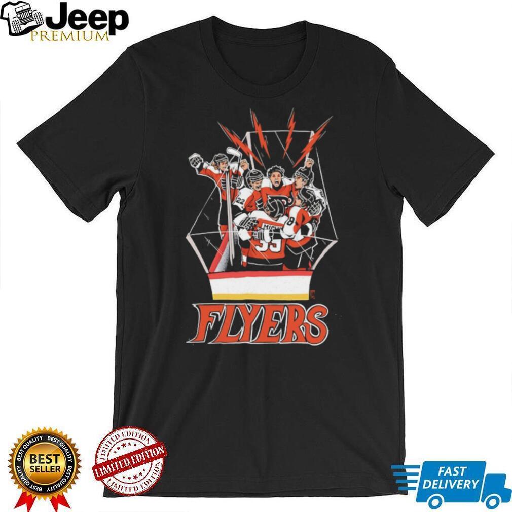 Philadelphia Flyers Hockey Team Celebration On Ice Sports Vintage Retro Men Fans T Shirt