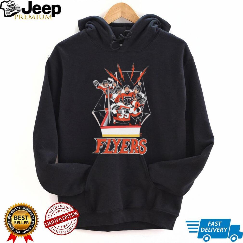 Philadelphia Flyers Hockey Team Celebration On Ice Sports Vintage Retro Men Fans T Shirt
