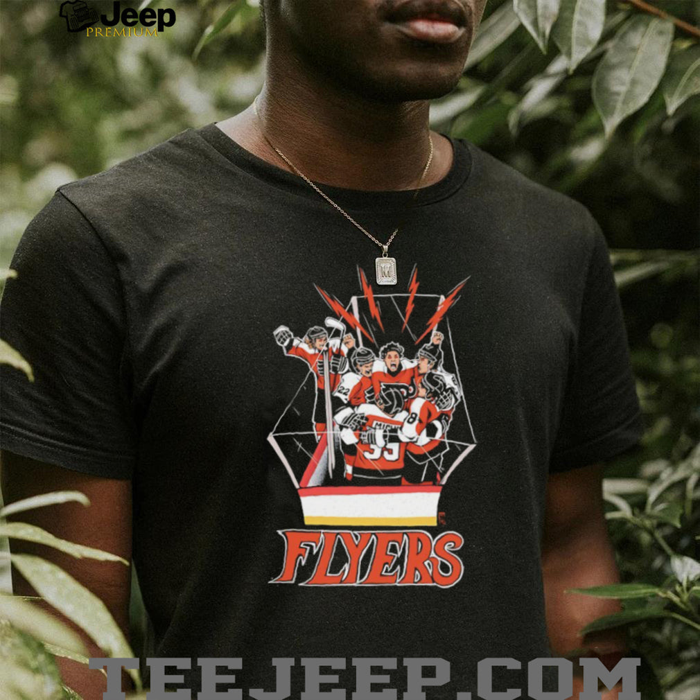 Philadelphia Flyers Hockey Team Celebration On Ice Sports Vintage Retro Men Fans T Shirt