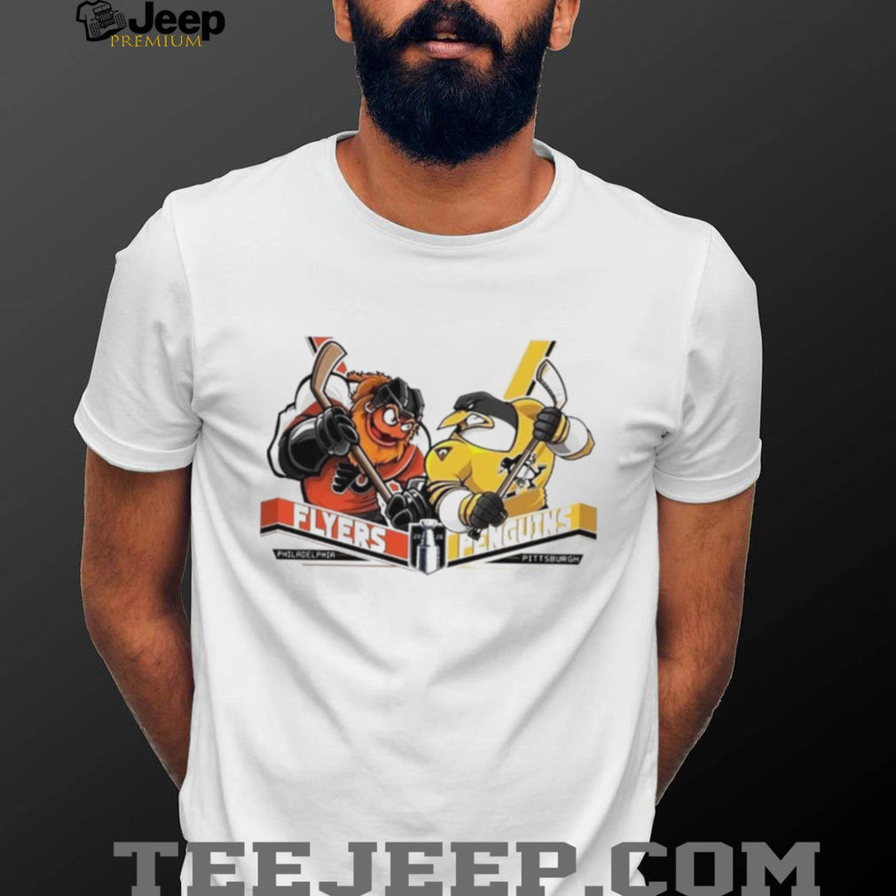 Philadelphia Flyers vs Pittsburgh Penguins Gritty & Penguin NHL Rivalry T Shirt