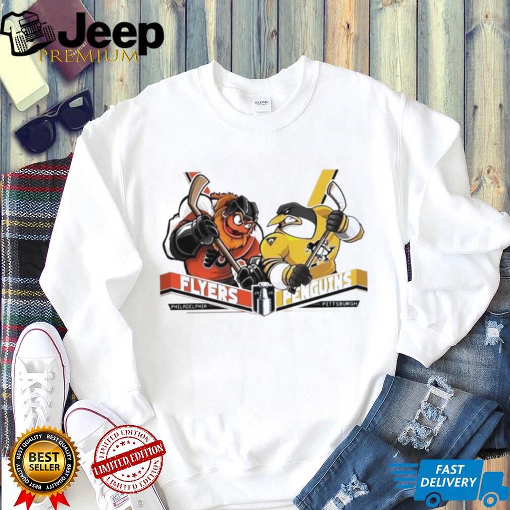 Philadelphia Flyers vs Pittsburgh Penguins Gritty & Penguin NHL Rivalry T Shirt