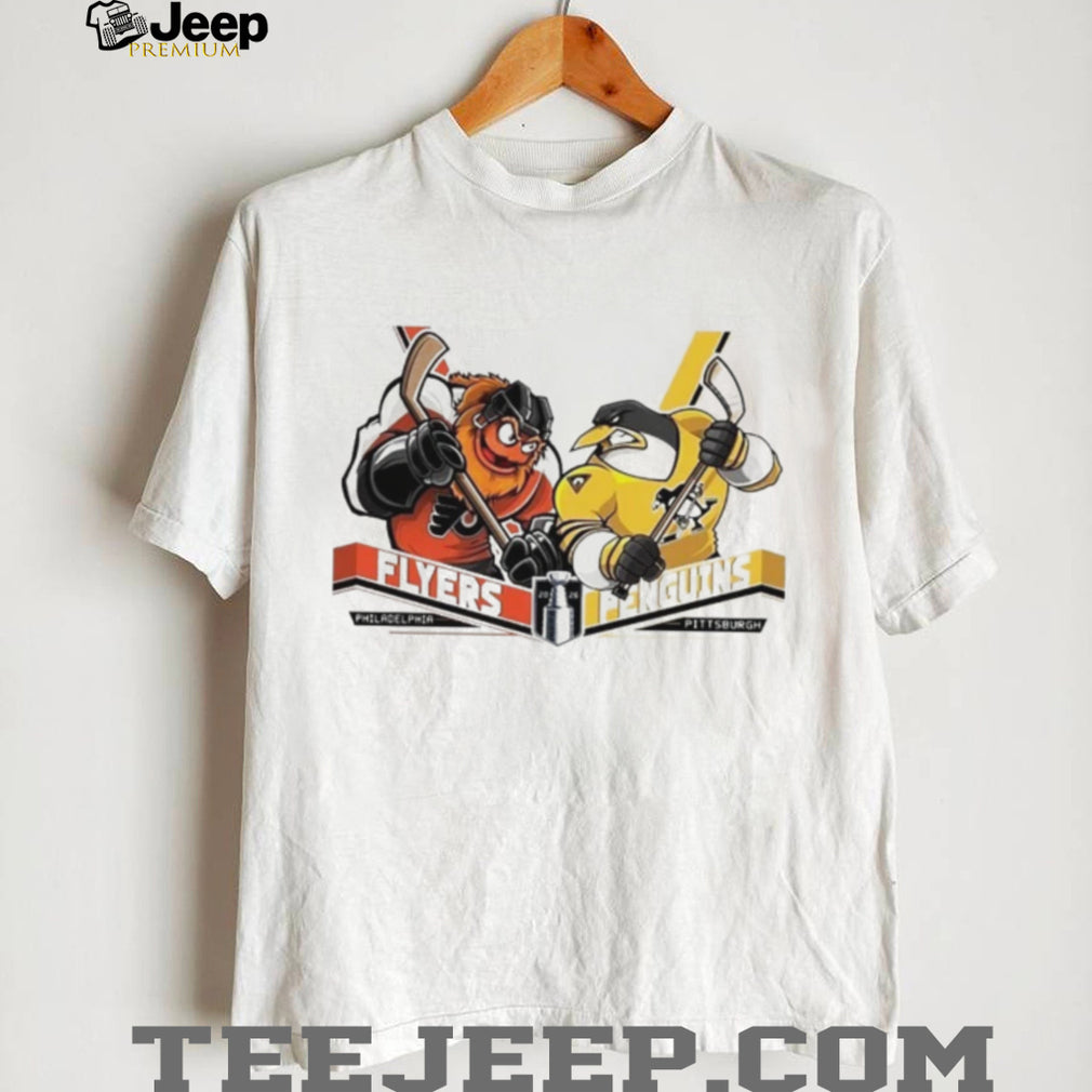Philadelphia Flyers vs Pittsburgh Penguins Gritty & Penguin NHL Rivalry T Shirt