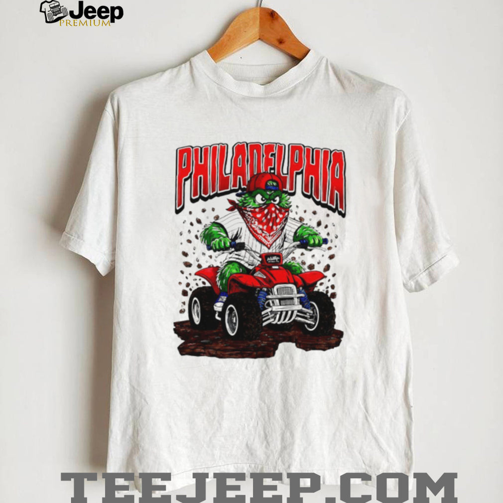 Philadelphia Phillies Gritty Mascot Riding ATV Red Quad T Shirt