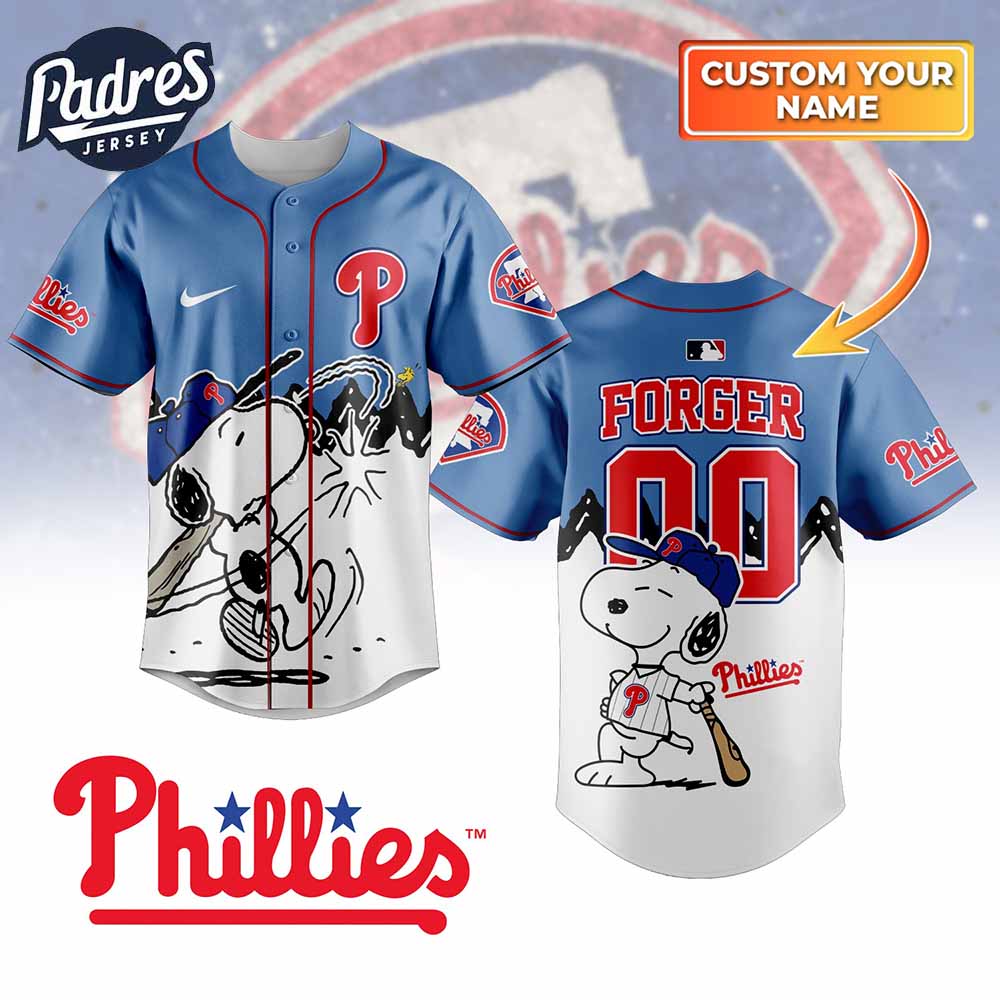 Philadelphia Phillies x Peanuts Personalized Baseball Jersey For Fans 2025 - Padres Jersey Oasis: Elevate Your... (Image 1)