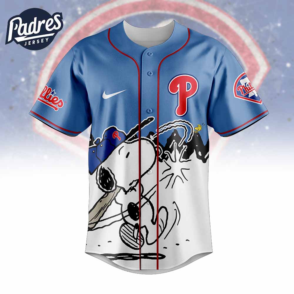 Philadelphia Phillies x Peanuts Personalized Baseball Jersey For Fans 2025 - Padres Jersey Oasis: Elevate Your... (Image 2)