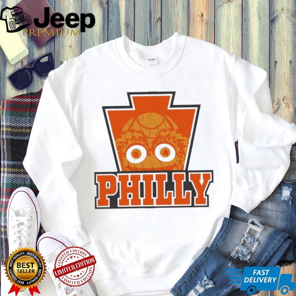 Philadelphia Philly Keystone Gritty Mascot Mascot Fan Apparel Retro Orange Men Women T Shirt