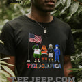 Philadelphia Sports Mascots American Flag Salute Black T Shirt