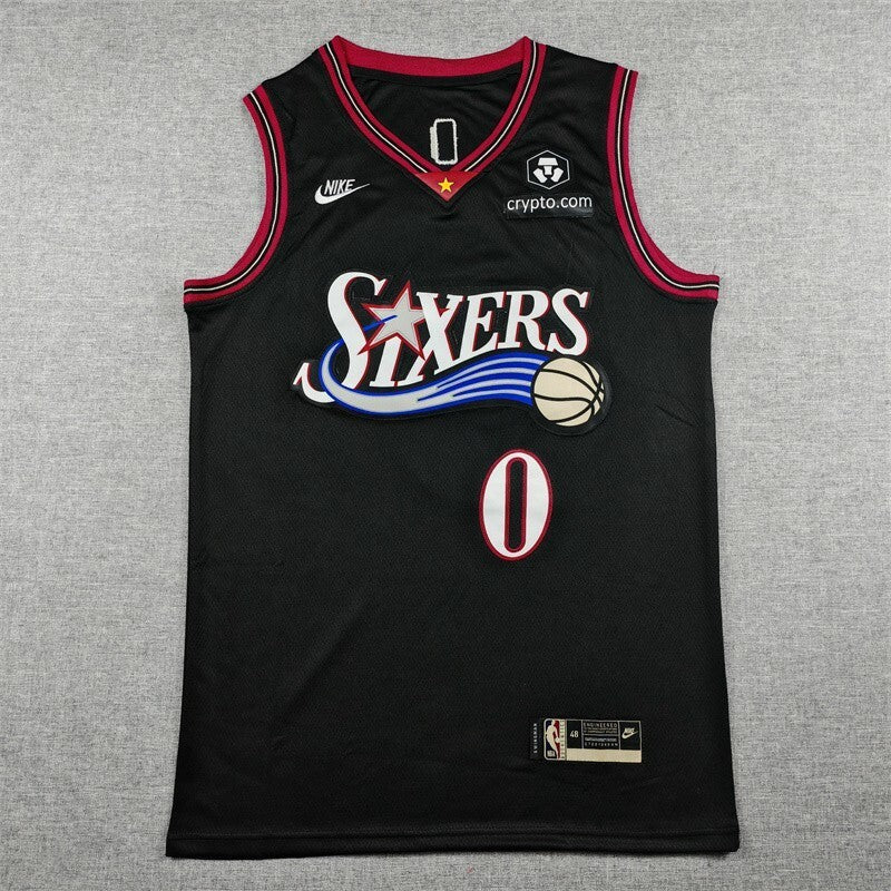 Philadelphia 76ers #0 Tyrese Maxey 26 76 Classic Black Style 2