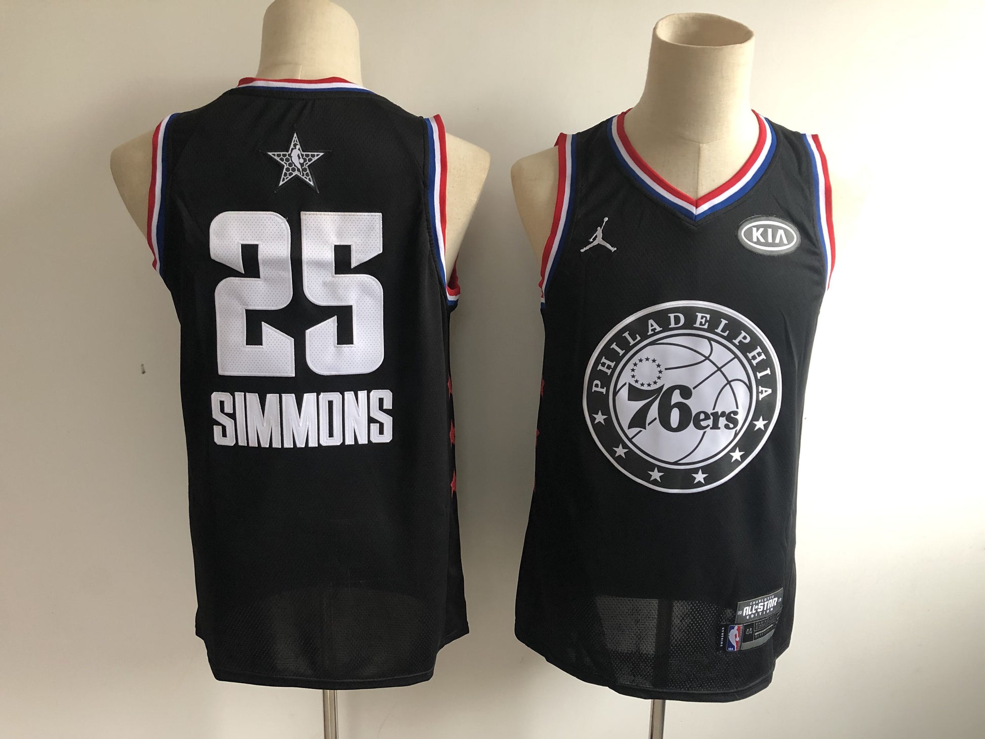 Philadelphia 76ers #25 Ben Simmons 76 25 Black All-Star 19