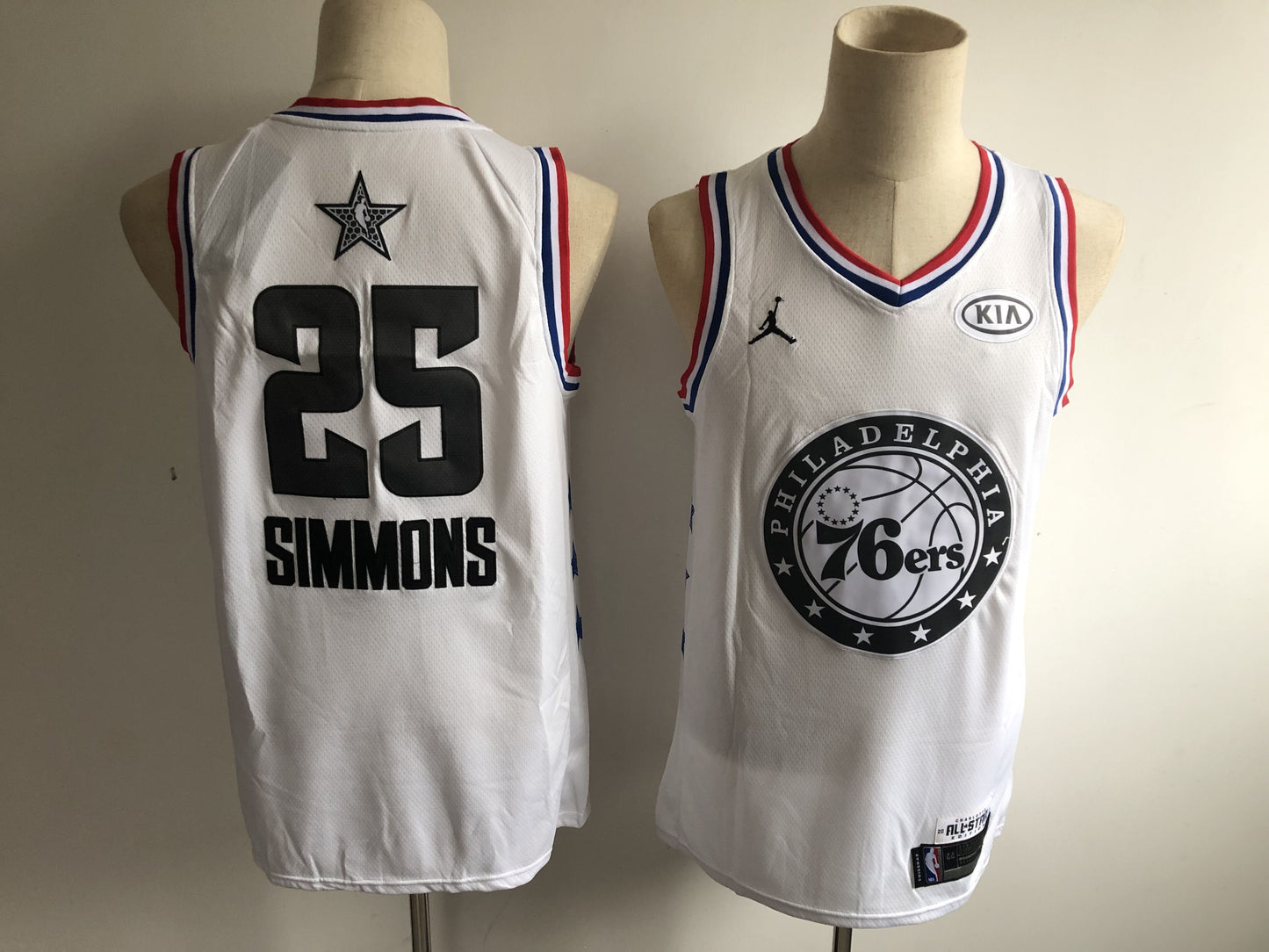 Philadelphia 76ers #25 Ben Simmons 76 25 White All-Star 19