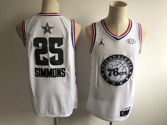 Philadelphia 76ers #25 Ben Simmons 76 25 White All-Star 19