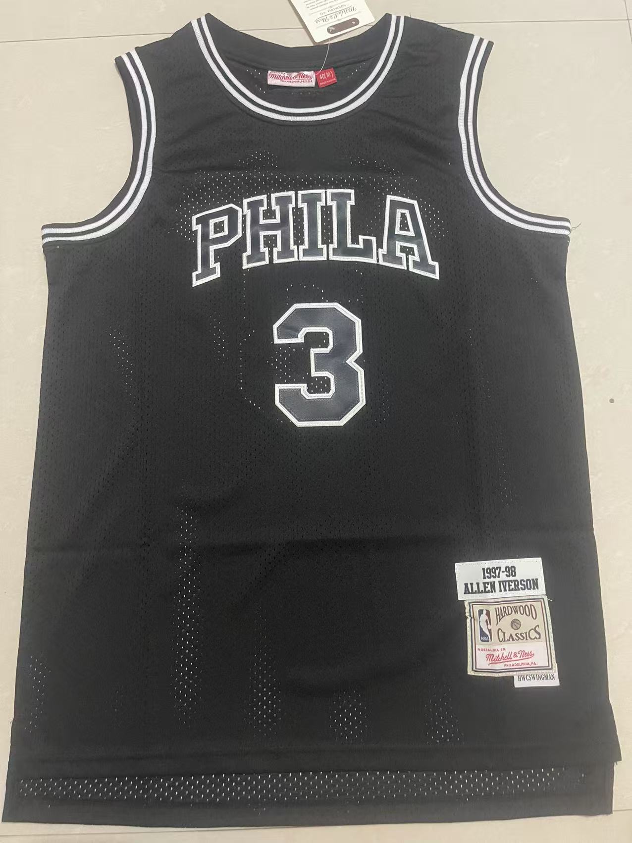 Philadelphia 76ers #3 Allen Iverson 76 3 # Black Retro Style 2