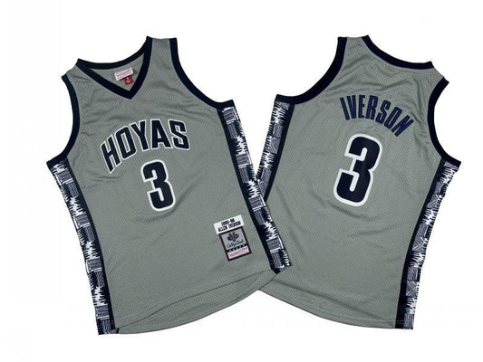 Philadelphia 76ers #3 Allen Iverson Iverson 3 # 95-96 Season Gray NCAA Jersey Style 2