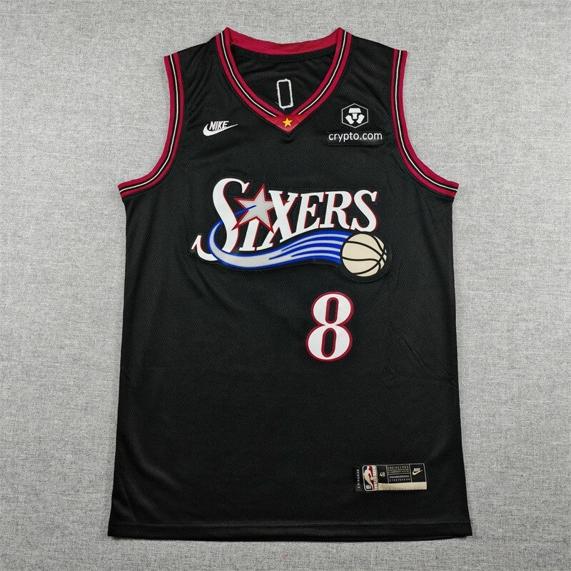 Philadelphia 76ers #8 Paul George 26 76 Classic Black Style 2