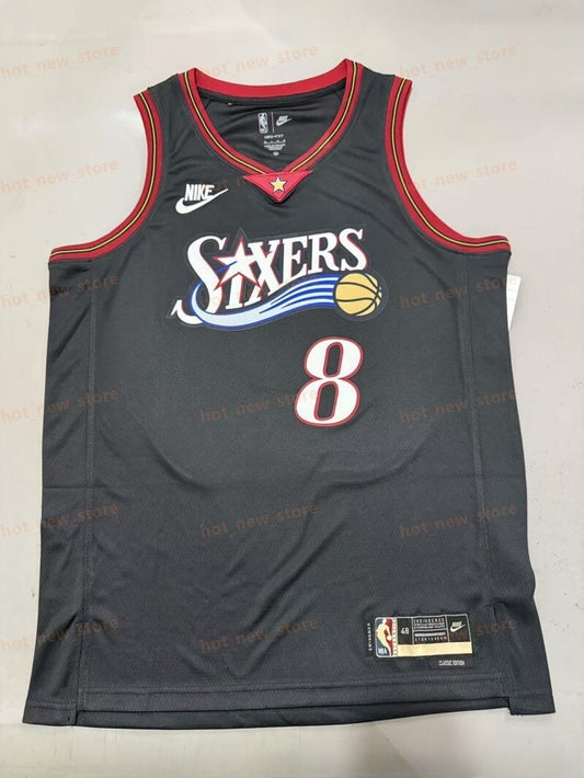 Philadelphia 76ers #8 Paul George 26 Season 76 Team Retro Black Style 2
