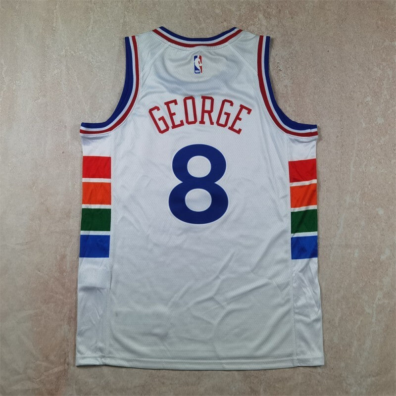 Philadelphia 76ers #8 Paul George Hot Press 76 Style 1