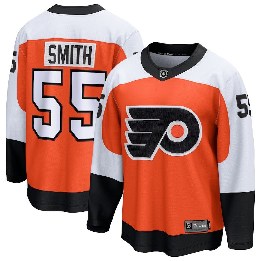 Philadelphia Flyers #55 Givani Smith Home Breakaway Jersey - Orange
