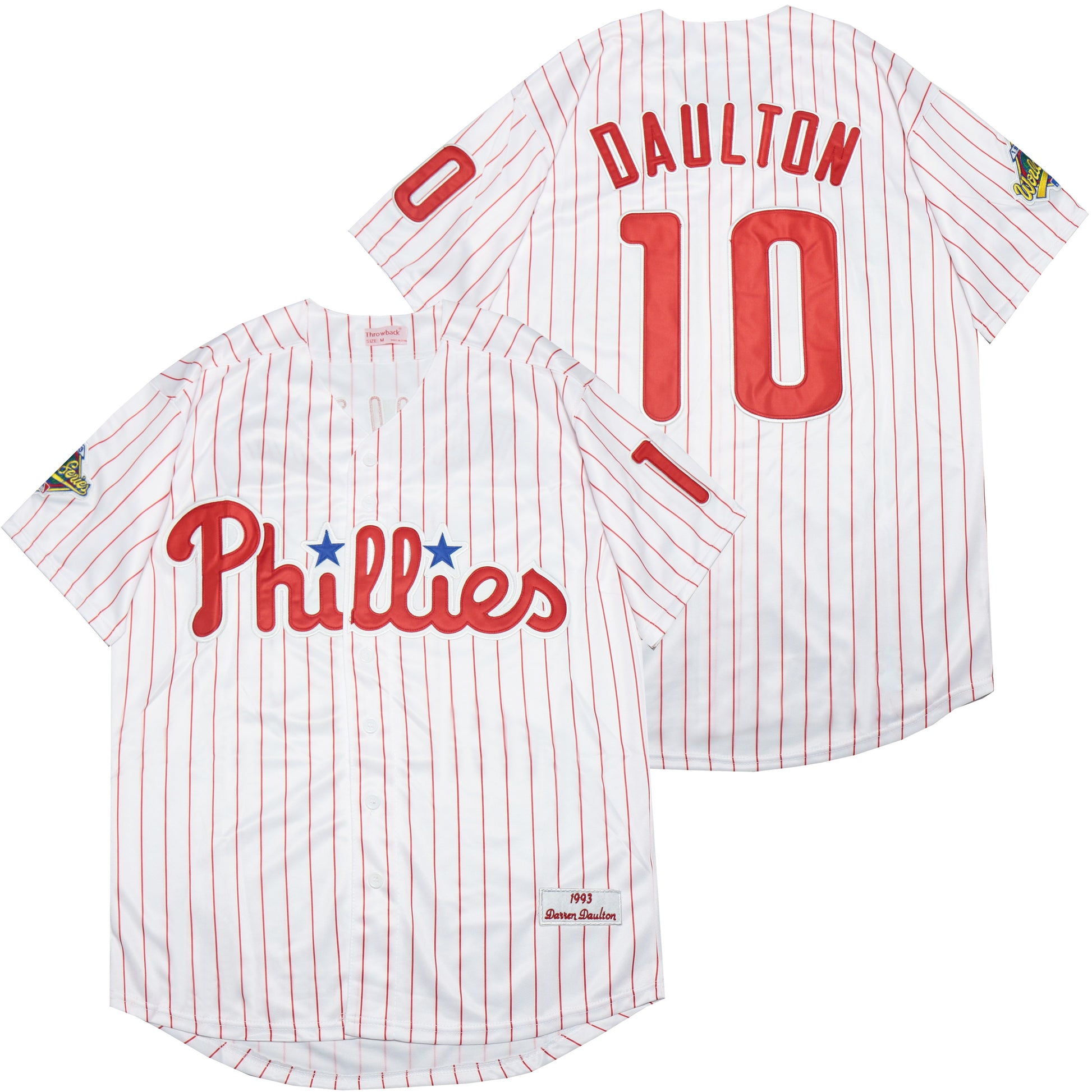 Philadelphia Phillies #10 Darren Daulton Phillies 10 White Red 1993 Retro