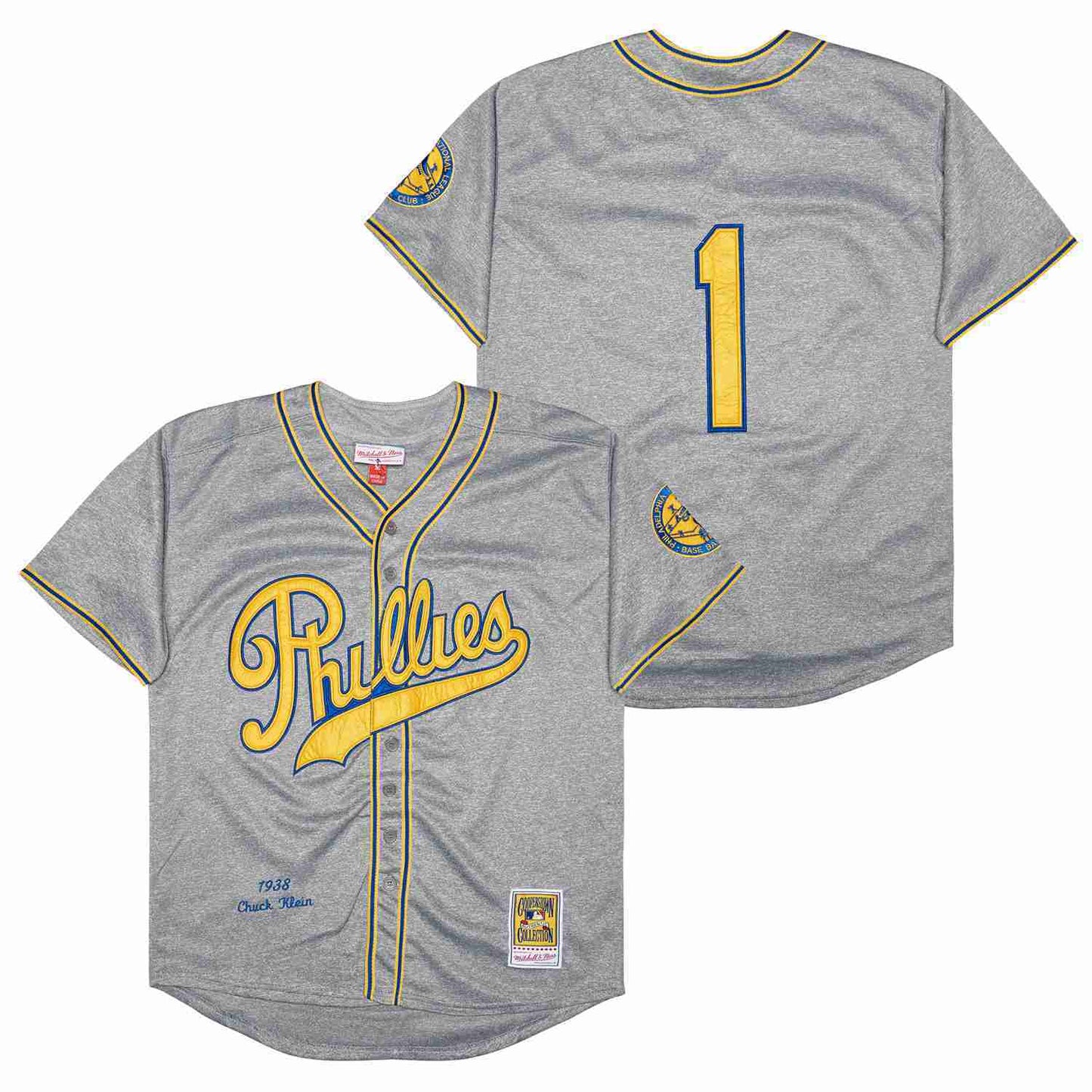 Philadelphia Phillies #1 Richie Ashburn Phillies 1 Hemp Gray 1938 Retro