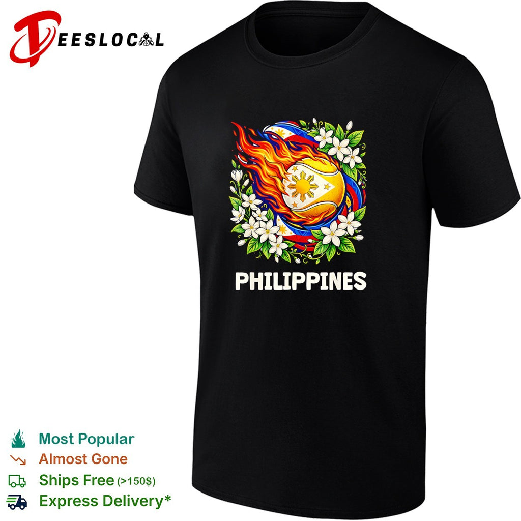 Philippines flaming tennis ball shirt