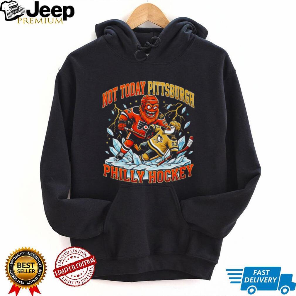 Philly Hockey Gritty Versus Pittsburgh Penguin Rivalry Ice Battle Retro Sports Fans Men T Shirt