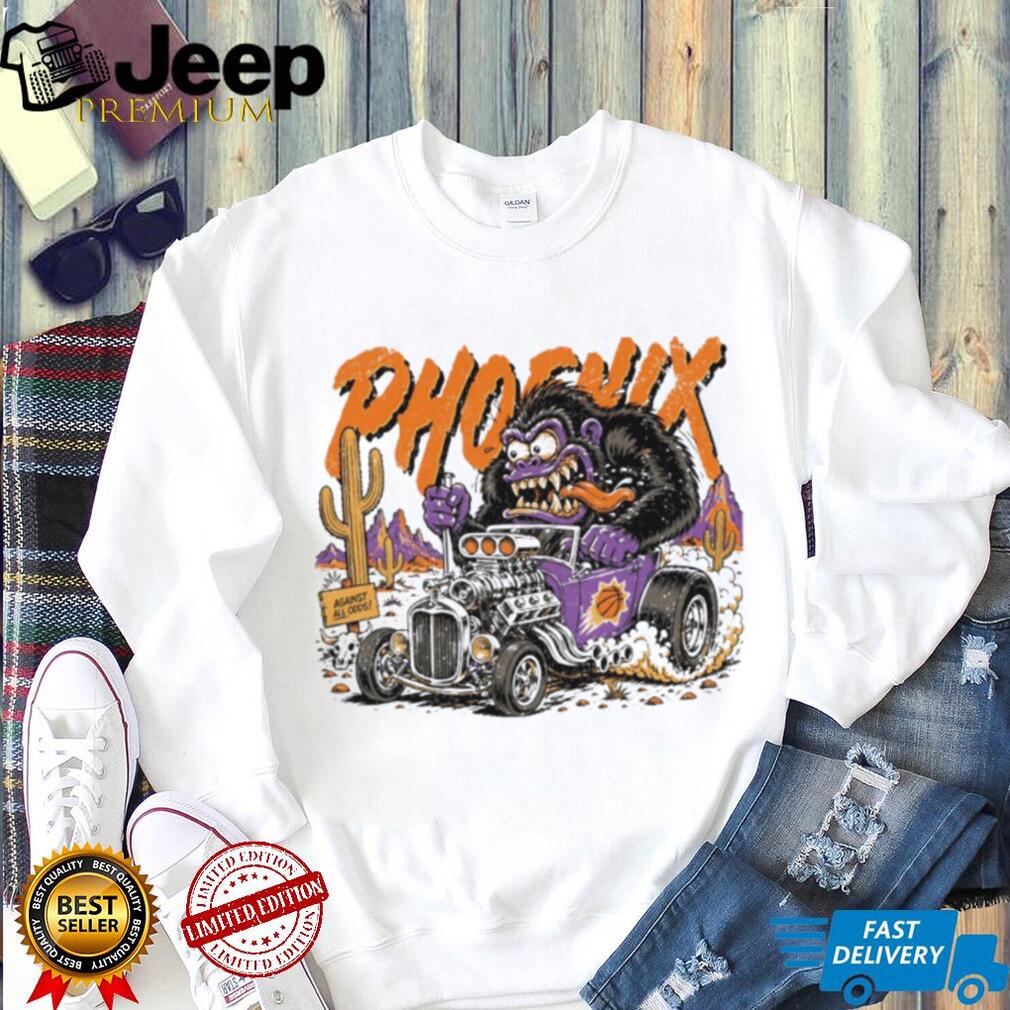Phoenix Suns Gorilla Hot Rod Racing Graphic SweatT Shirt NBA Fan Gear