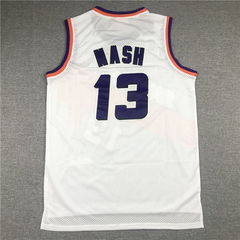 Phoenix Suns #13 Steve Nash Suns 13 White Gold Logo Style 2