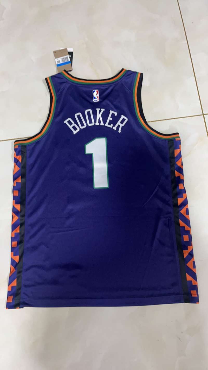 Phoenix Suns #1 Devin Booker 25 Suns City Purple Style 1
