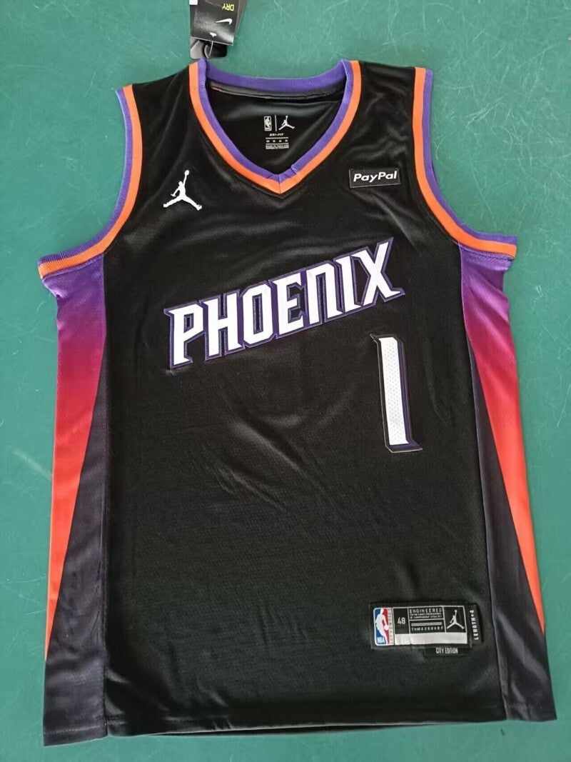 Phoenix Suns #1 Devin Booker Black 2025 Statement Suns 1 City Edition Style 2