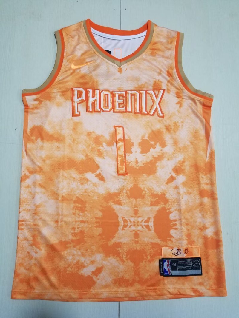 Phoenix Suns #1 Devin Booker Suns 1 Orange s-xxl Style 2