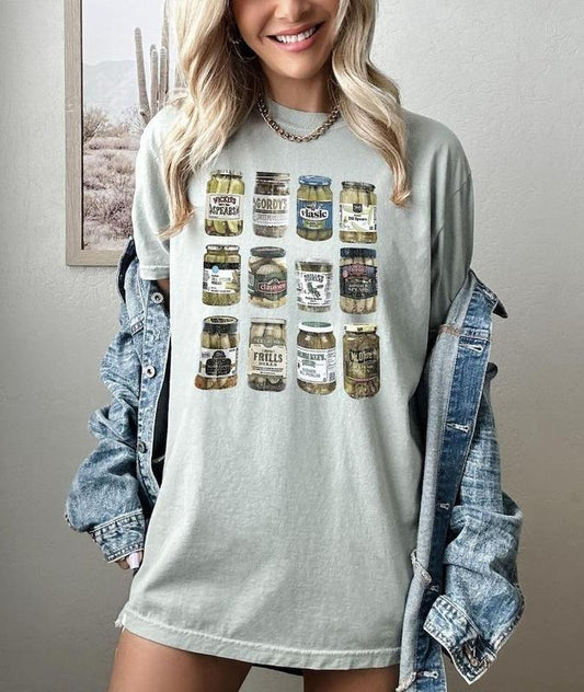 Pickle T-shirt, Vintage Canned Pickles Shirt, Pickle Jar Shirt, Vintage Comfort Colors Shirt, Women Christmas Gift, Crew Neck T-Shirt, Clothing Casual, Anniversary gift, High Quality, Trending Shirt, Gift for Friend, Many Colors Size S To XL, tiktok shop