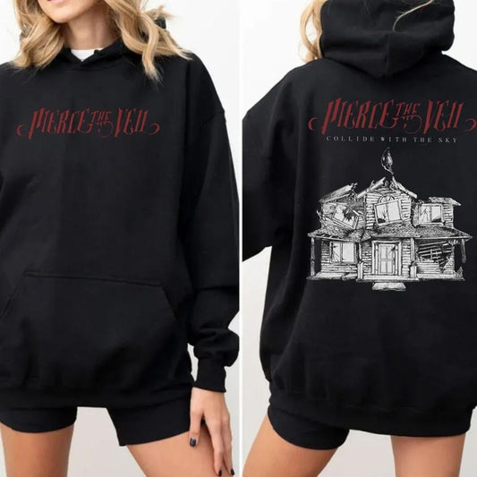 Piercee The Vveil Hoodie Two-sides, Metal Band Tee, Rock Band Tour 2025 Merch, Unisex Sweater Pullover Tee