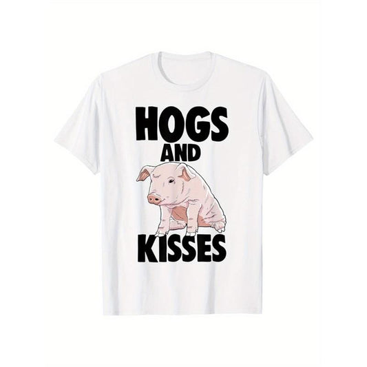 Pig Print, Men's Cotton T-shirt, Graphic Tee Men's Outdoor Clothes, Men's Clothing, Casual Short Sleeve Crew Neck T-shirt, Tops For Men, Gift For Men made in usastyle{n002}13