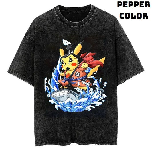 Pikachu One Piece Vintage Tee, Pikachu Shirt, Pokemon Shirt, Vintage Pokemon Anime T-shirt, Anime Manga Shirt, Funny Shirt, Vintage Graphic Tee, Unisex T-Shirt, Gift For Fan Pokemon, Crewneck Short Sleeve Shirt Top Menswear Streetwear