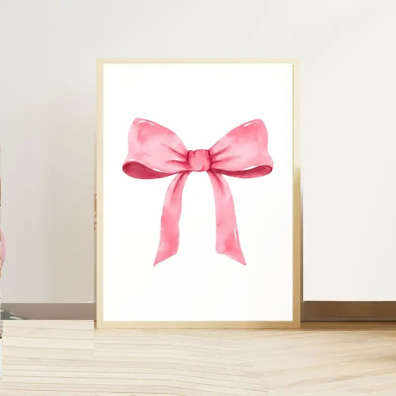 Pink Bow Print, Preppy Aesthetic Wall Art, Teen Room Decor, Preppy Poster, College Apartment Decor, Nursery Girly Wall...