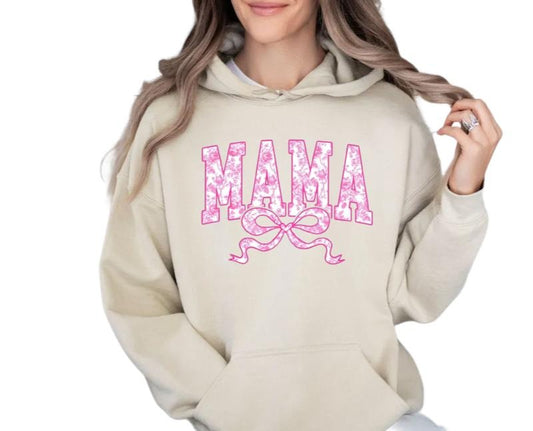 Pink Chinoiserie Mama Coquette Shirt, Mama Hoodie, Floral Mama Sweatshirt, Floral Chinoiserie Tee, Mothers Day Gift, Unisex Crewneck Pullover Tee, Crewneck Top