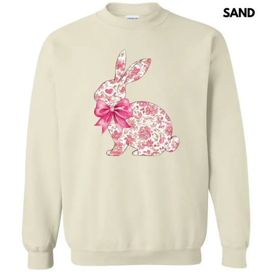 Pink Floral Easter Bunny Sweatshirt T-Shirts, Hoodie | WearSparks.com